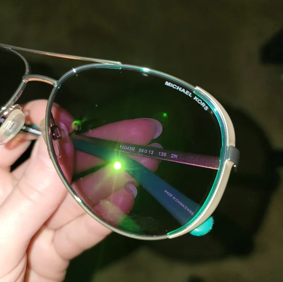 Michael Kors Aviator Sunglasses with Green Lenses - Picture 7 of 7